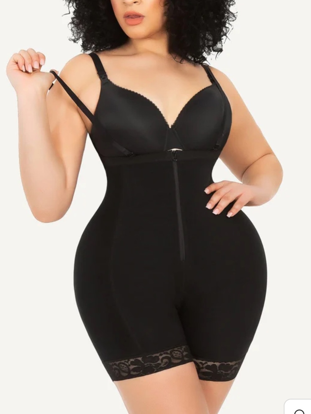 SHAPELLX Curve-Enhancing High-Waist Black Shapewear Bodysuit